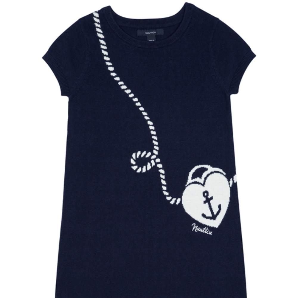 Nautica Navy Trompe L’oeil Sweater Dress NWT